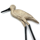 Old Carved, Polychromed Wading Bird with Great Form and Surface (As Found)