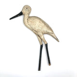 Old Carved, Polychromed Wading Bird with Great Form and Surface (As Found)