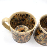 Glorious, Very Scarce Pair of Early Marbled Mochaware Child's Mugs