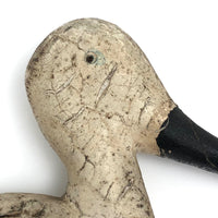 Old Carved, Polychromed Wading Bird with Great Form and Surface (As Found)