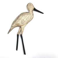 Old Carved, Polychromed Wading Bird with Great Form and Surface (As Found)