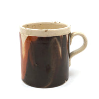 Sophisticated and Modern Feeling Early 19th C. Chocolate and Rust Glazed Mochaware Cup