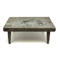 My Latest Favorite Stool, 19th C. in Gray Over Mustard Paint with Lovely Tapered Legs