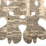 SOLD 1858 Pennsylvania German Quilting Template Cut from German Language Newspaper