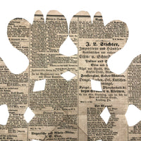 SOLD 1858 Pennsylvania German Quilting Template Cut from German Language Newspaper