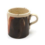 Sophisticated and Modern Feeling Early 19th C. Chocolate and Rust Glazed Mochaware Cup