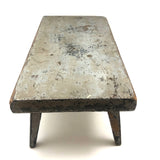 My Latest Favorite Stool, 19th C. in Gray Over Mustard Paint with Lovely Tapered Legs