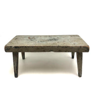 My Latest Favorite Stool, 19th C. in Gray Over Mustard Paint with Lovely Tapered Legs