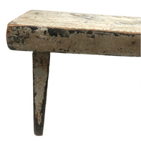 My Latest Favorite Stool, 19th C. in Gray Over Mustard Paint with Lovely Tapered Legs