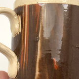 Sophisticated and Modern Feeling Early 19th C. Chocolate and Rust Glazed Mochaware Cup