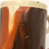 Sophisticated and Modern Feeling Early 19th C. Chocolate and Rust Glazed Mochaware Cup