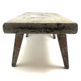 My Latest Favorite Stool, 19th C. in Gray Over Mustard Paint with Lovely Tapered Legs