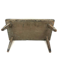 My Latest Favorite Stool, 19th C. in Gray Over Mustard Paint with Lovely Tapered Legs