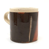 Sophisticated and Modern Feeling Early 19th C. Chocolate and Rust Glazed Mochaware Cup