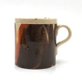 Sophisticated and Modern Feeling Early 19th C. Chocolate and Rust Glazed Mochaware Cup