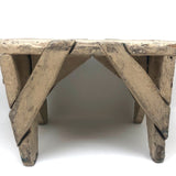 Crusty, Sculptural Old White Painted Cricket Stool