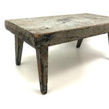 My Latest Favorite Stool, 19th C. in Gray Over Mustard Paint with Lovely Tapered Legs