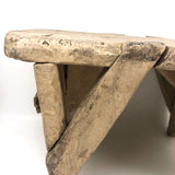 Crusty, Sculptural Old White Painted Cricket Stool