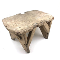 Crusty, Sculptural Old White Painted Cricket Stool