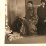 Chewing the Rag: Antique Mounted "Ectoplasm" Spirit Photo with Two Women. late 19th/early 20th c.