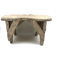 Crusty, Sculptural Old White Painted Cricket Stool