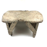 Crusty, Sculptural Old White Painted Cricket Stool