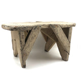 Crusty, Sculptural Old White Painted Cricket Stool