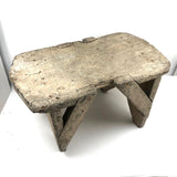 Crusty, Sculptural Old White Painted Cricket Stool