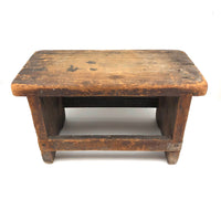 Honest, Sturdy, Very Useful Old Stool with Warm Dry Patina