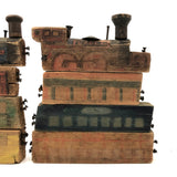 Wonderful Old Kid Made Set of Train Cars, with Three Locomotives!