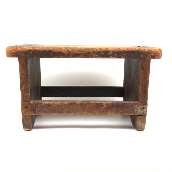 Honest, Sturdy, Very Useful Old Stool with Warm Dry Patina