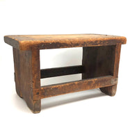 Honest, Sturdy, Very Useful Old Stool with Warm Dry Patina