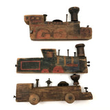 Wonderful Old Kid Made Set of Train Cars, with Three Locomotives!