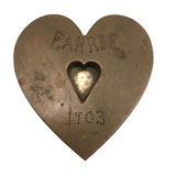 1903 Heart Shaped Love Token Metalsmith's Paperweight with Inset Photo