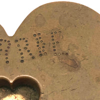 1903 Heart Shaped Love Token Metalsmith's Paperweight with Inset Photo