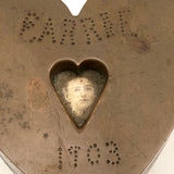 1903 Heart Shaped Love Token Metalsmith's Paperweight with Inset Photo