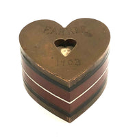 1903 Heart Shaped Love Token Metalsmith's Paperweight with Inset Photo