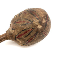 Lovely 19th C. Northern Plains or Plateau Native Painted Parfleche Rattle