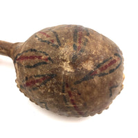 Lovely 19th C. Northern Plains or Plateau Native Painted Parfleche Rattle