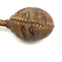 Lovely 19th C. Northern Plains or Plateau Native Painted Parfleche Rattle