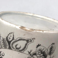 For Learning, Very Scarce and Lovely c. 1820s Pearlware Transferware Child's Mug (Two Small Chips)