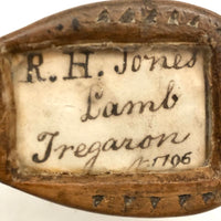 Lovely 1796 Hand-carved Spoon with Handwritten Inlay Under Glass