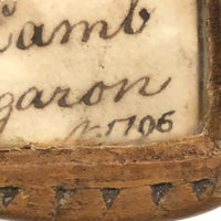 Lovely 1796 Hand-carved Spoon with Handwritten Inlay Under Glass