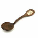 Lovely 1796 Hand-carved Spoon with Handwritten Inlay Under Glass