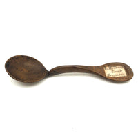 Lovely 1796 Hand-carved Spoon with Handwritten Inlay Under Glass