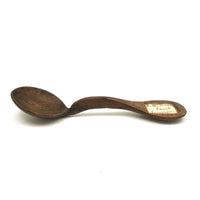 Lovely 1796 Hand-carved Spoon with Handwritten Inlay Under Glass