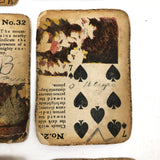 Much Used Fortune Teller's Deck of Early 1900s Gypsy Witch Cards, with Handwritten Notes, in Tin as Found