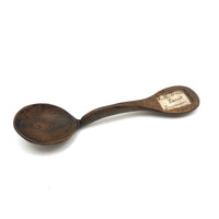 Lovely 1796 Hand-carved Spoon with Handwritten Inlay Under Glass