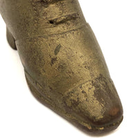 Nicely Carved Antique Miniature Boot in Original Gold Paint