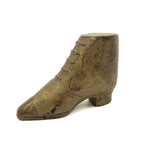 Nicely Carved Antique Miniature Boot in Original Gold Paint